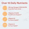 SmartyPants Kids Multivitamin Gummies Omega 3 Fish Oil (EPA/DHA), Vitamin D3, C, Vitamin B12, B6, Vitamin A, K & Zinc for Immune Support, Gluten Free, Three Fruit Flavors, 120 Count (30 Day Supply) - Image 5