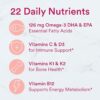 SmartyPants Women's Multivitamin Gummies Omega 3 Fish Oil (EPA/DHA), Methylfolate, CoQ10, Vitamin D3, C, Vitamin B12, B6, Vitamin A, K & Zinc, Gluten Free, 180 Count (30 Day Supply) - Image 6