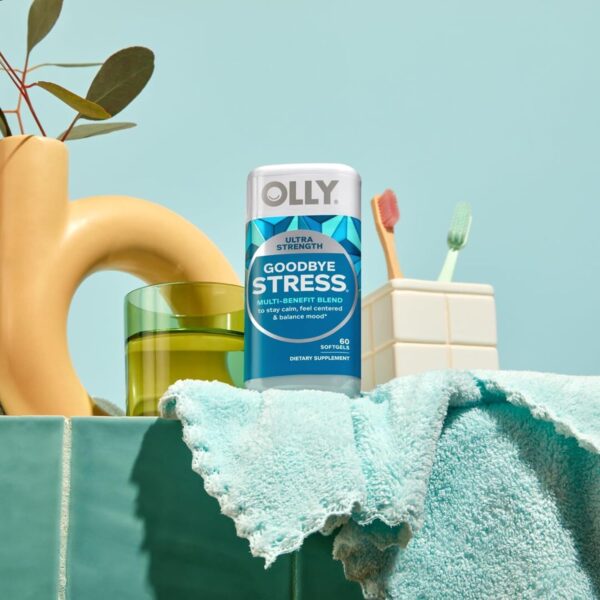 OLLY Ultra Strength Goodbye Stress Softgels, GABA, Ashwagandha, L-Theanine and Lemon Balm, Stress Relief Supplement - 60 Count  Health & Household - Image 8