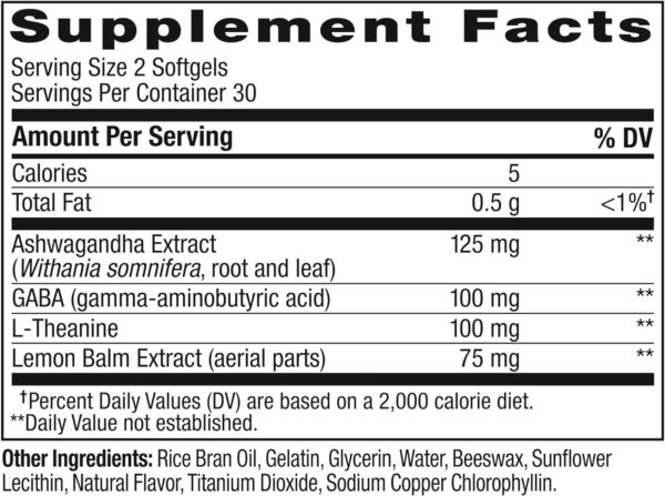 OLLY Ultra Strength Goodbye Stress Softgels, GABA, Ashwagandha, L-Theanine and Lemon Balm, Stress Relief Supplement - 60 Count  Health & Household - Image 7