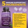 Viva Naturals Elderberry with Vitamin C and Zinc for Adults - 5 in 1 Sambucus Black Elderberry Capsules with Vitamin D3 5000 IU, Elderberries Immune Support Supplement 2 Months Supply Pills - Image 3