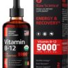 Vitamin B12 Liquid Drops Sublingual 5000mcg, Methyl & Methylcobalamin Supplements for Women and Men, Mood & Energy Booster, Methylated B 12 for Metabolism & Health Support, Maximum Absorption Formula